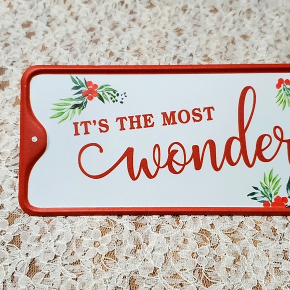 Christmas DECOR  "It's the most wonderful time of the year" Metal Tin Sign - Picture 2 of 8